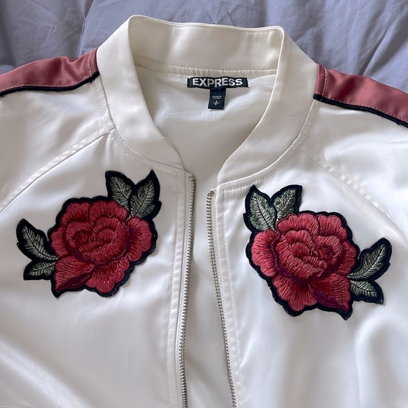 Express Embroidered Sateen bomber jacket - Picture 3 of 6